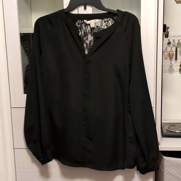 LC Lauren Conrad Tops - LC Lauren Conrad black lace top size large